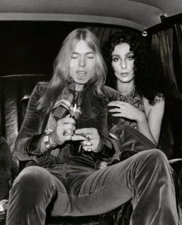 cher and gregg allman in a limo