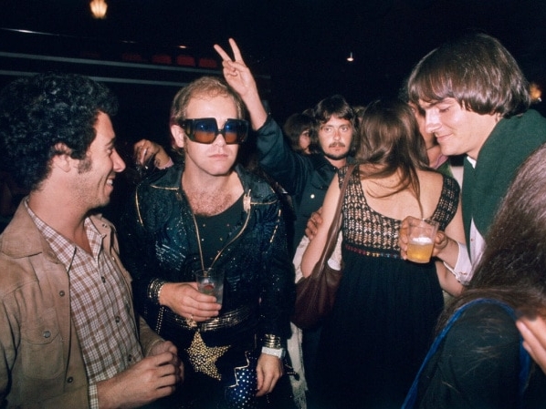david geffen, elton john, carly simon, and james taylor 1974