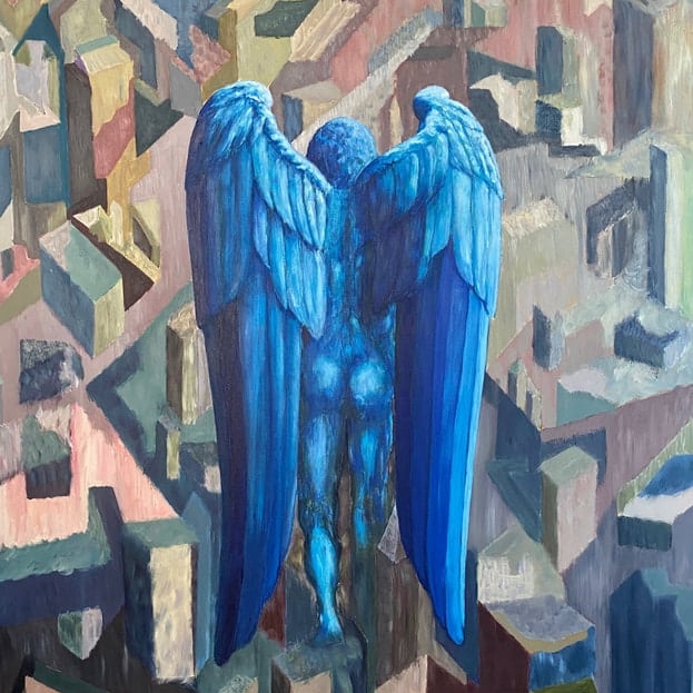 Angel Passing Over City