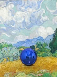Gazing Ball Van Gogh Wheatfield