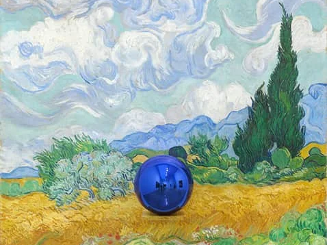Gazing Ball Van Gogh Wheatfield