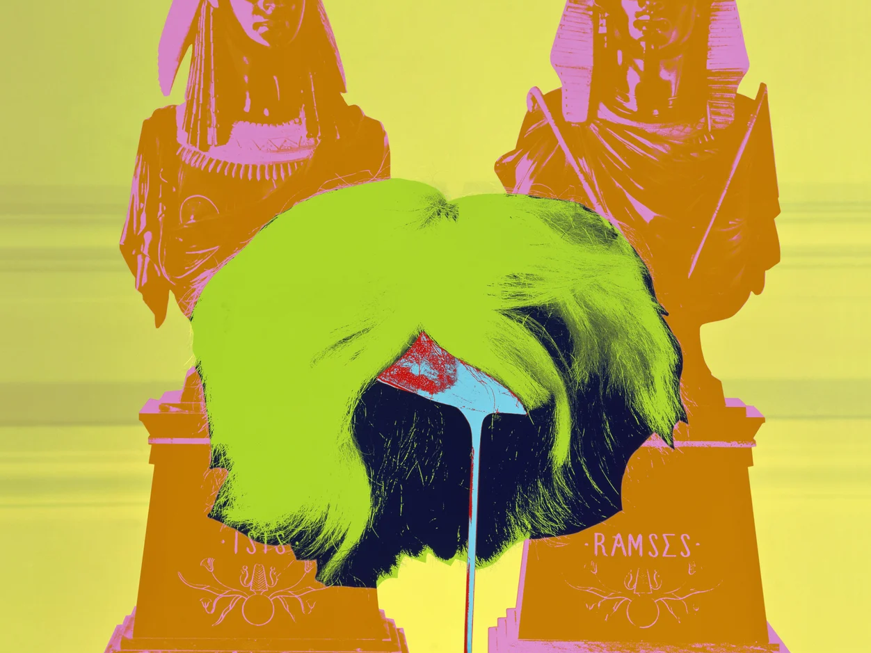 Andy Warhol's Wig, Glasses & Money - Yellow | David Gamble | Hilton Contemporary