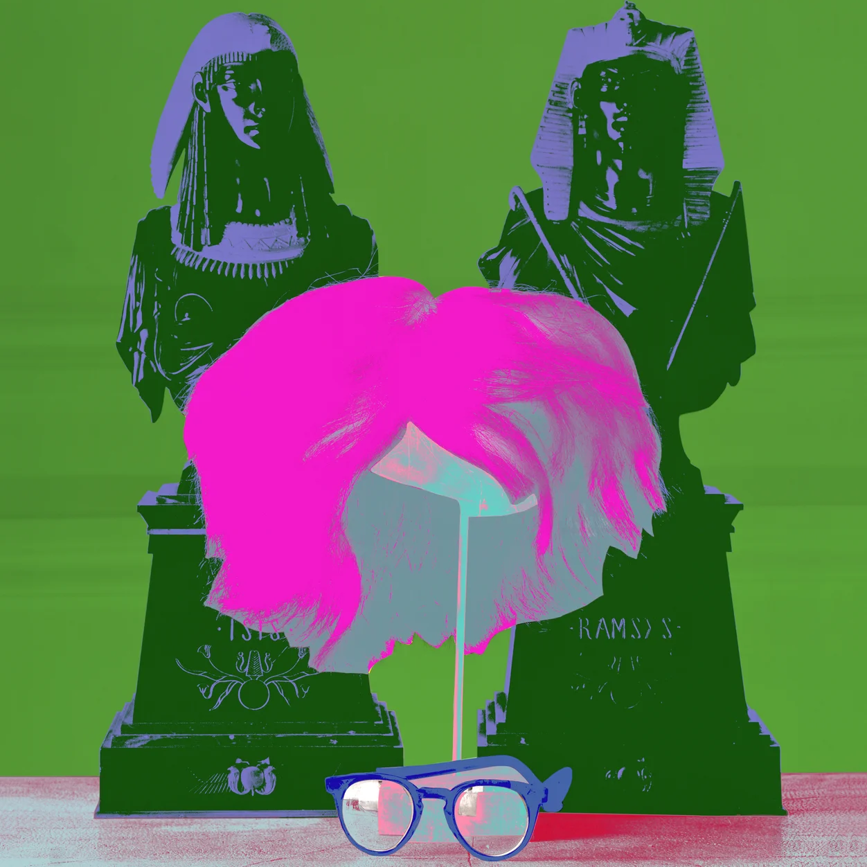 Andy Warhol's Wig, Glasses & Money - Green | David Gamble | Hilton Contemporary