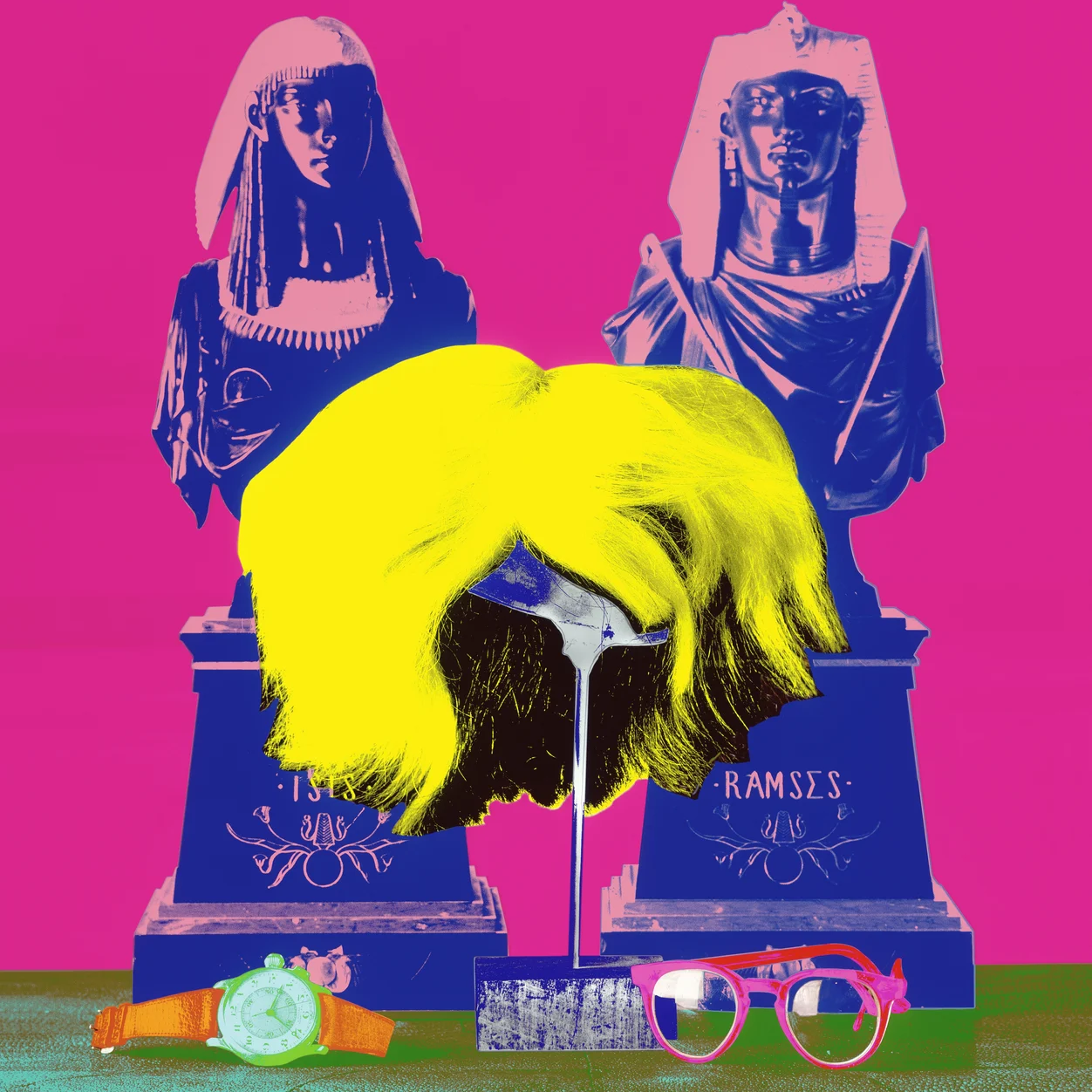 Andy Warhol's Wig, Glasses & Money - Pink | David Gamble | Hilton Contemporary