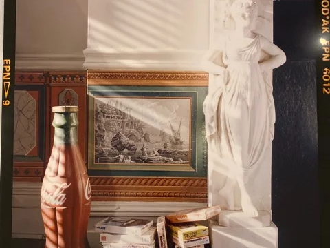 Andy Warhol's Coke Bottle and VHS Tapes in Bedroom | David Gamble | Hilton Contemporary