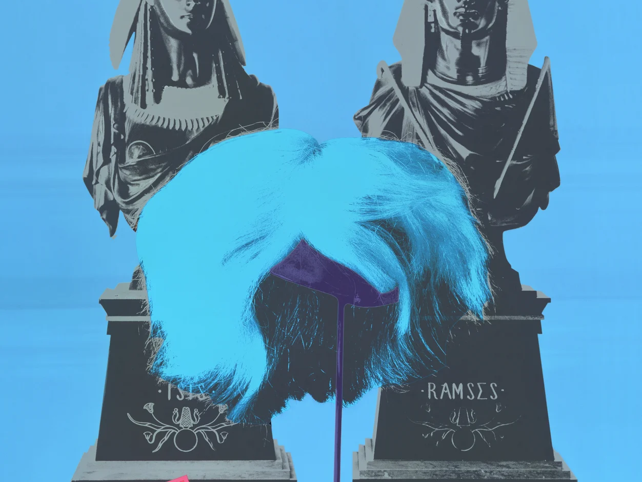 Andy Warhol's Wig, Glasses, and, Money - Blue | David Gamble | Hilton Contemporary