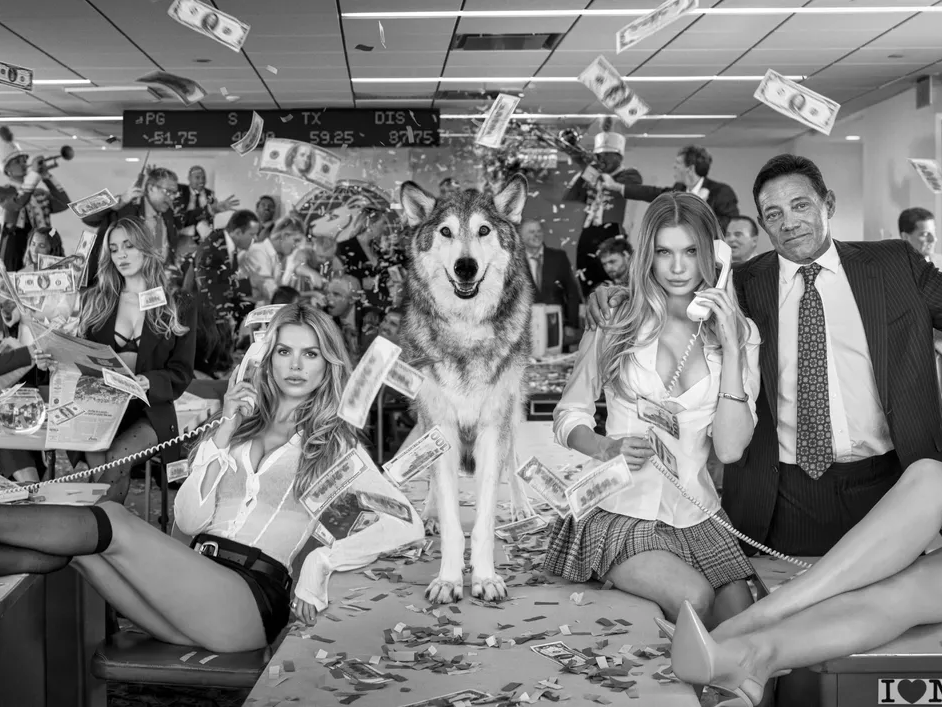 Stratton Oakmont by David Yarrow | Fine Art Photography | Smiling Wolf, Jordan Belfort, Brooks Nader, Josie Canseco, and Finance Men – Available at Hilton Contemporary Gallery Chicago