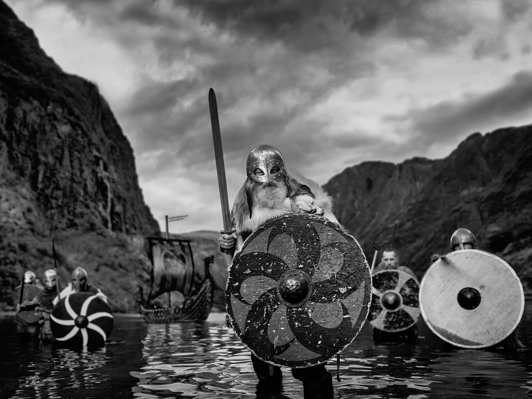 Vikings by David Yarrow – Vikings Holding Swords Fine Art Photograph – Available at Hilton Contemporary Gallery Chicago