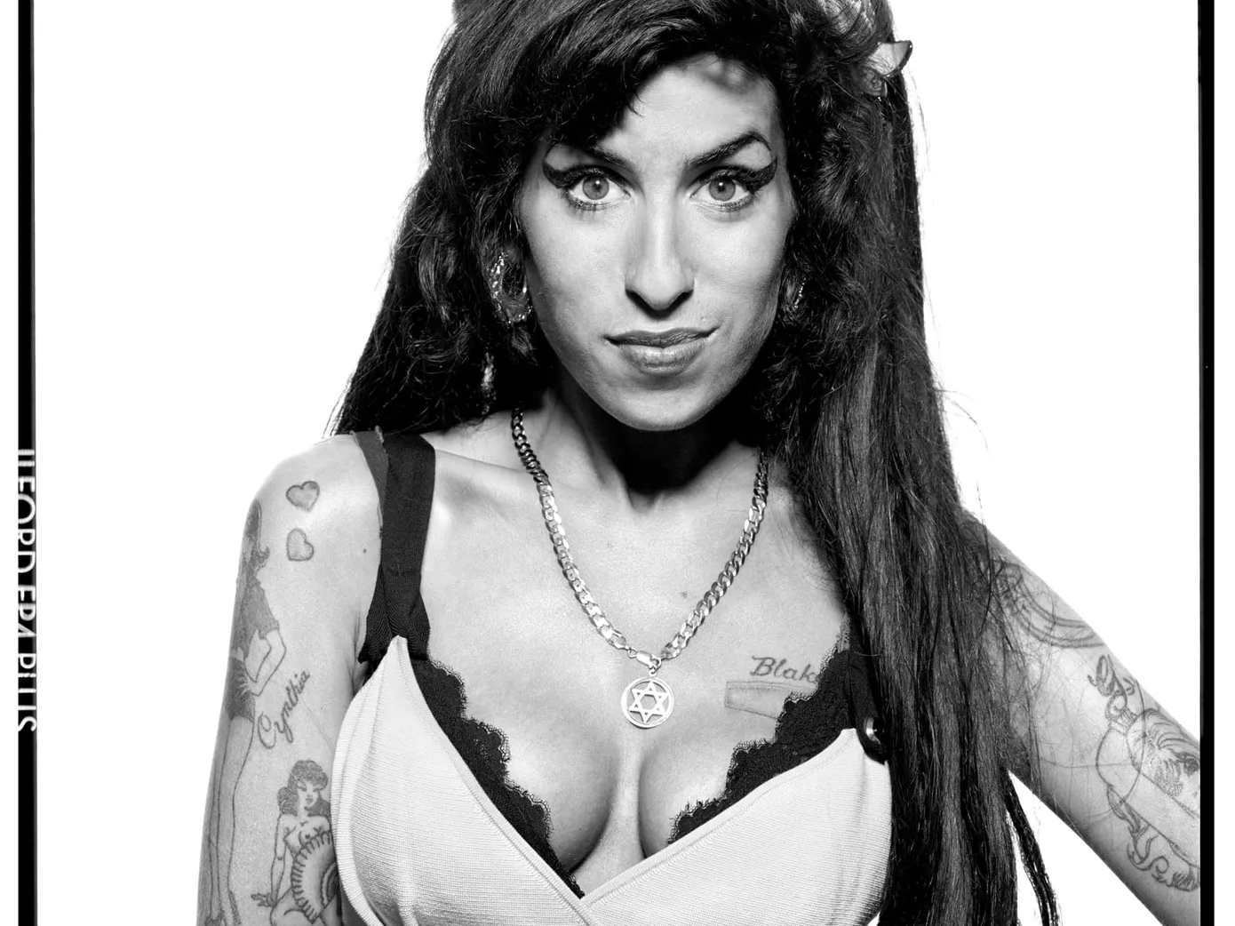 Rare Amy Winehouse photograph by Terry O’Neill taken in London in 2008. Limited-edition silver gelatin print. Available through Hilton Contemporary