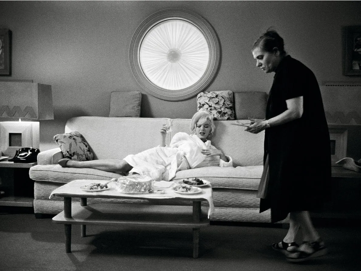 Marilyn Monroe and Paula Strasberg together in a private setting, 1962