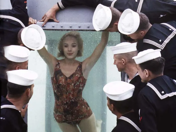 New Recruit Girl in the Tube at the Naval Amphibious Training Base, San Diego, California, 1964