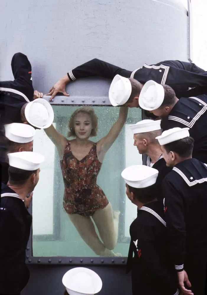 New Recruit Girl in the Tube at the Naval Amphibious Training Base, San Diego, California, 1964