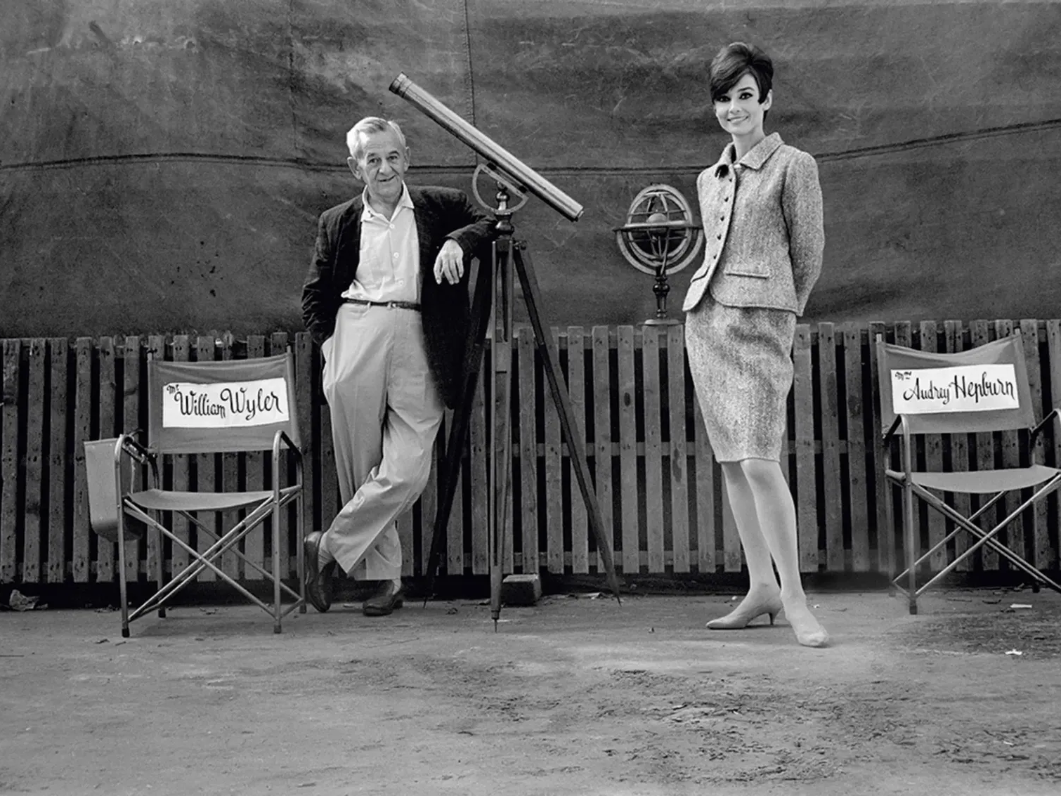 Audrey Hepburn with director William Wyler in Paris, photographed by Terry O’Neill - Available at Hilton Contemporary