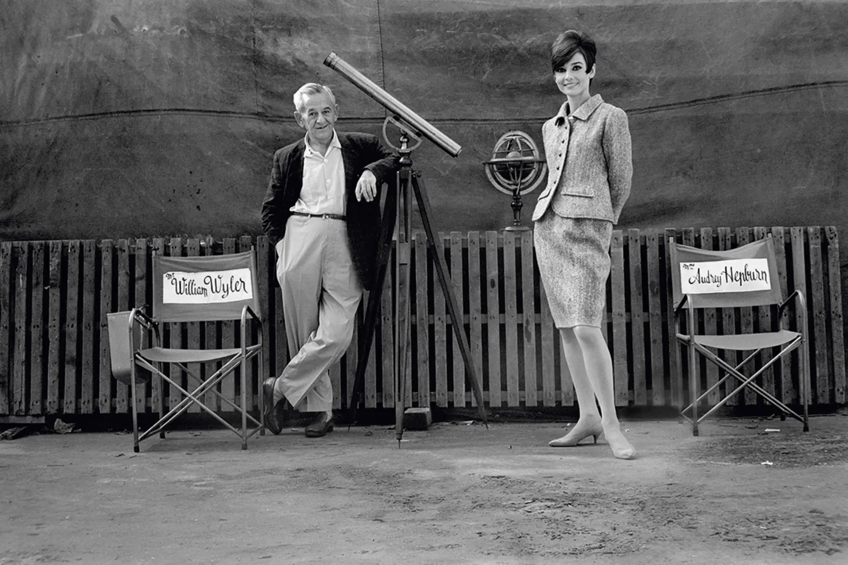 Audrey Hepburn with director William Wyler in Paris, photographed by Terry O’Neill - Available at Hilton Contemporary