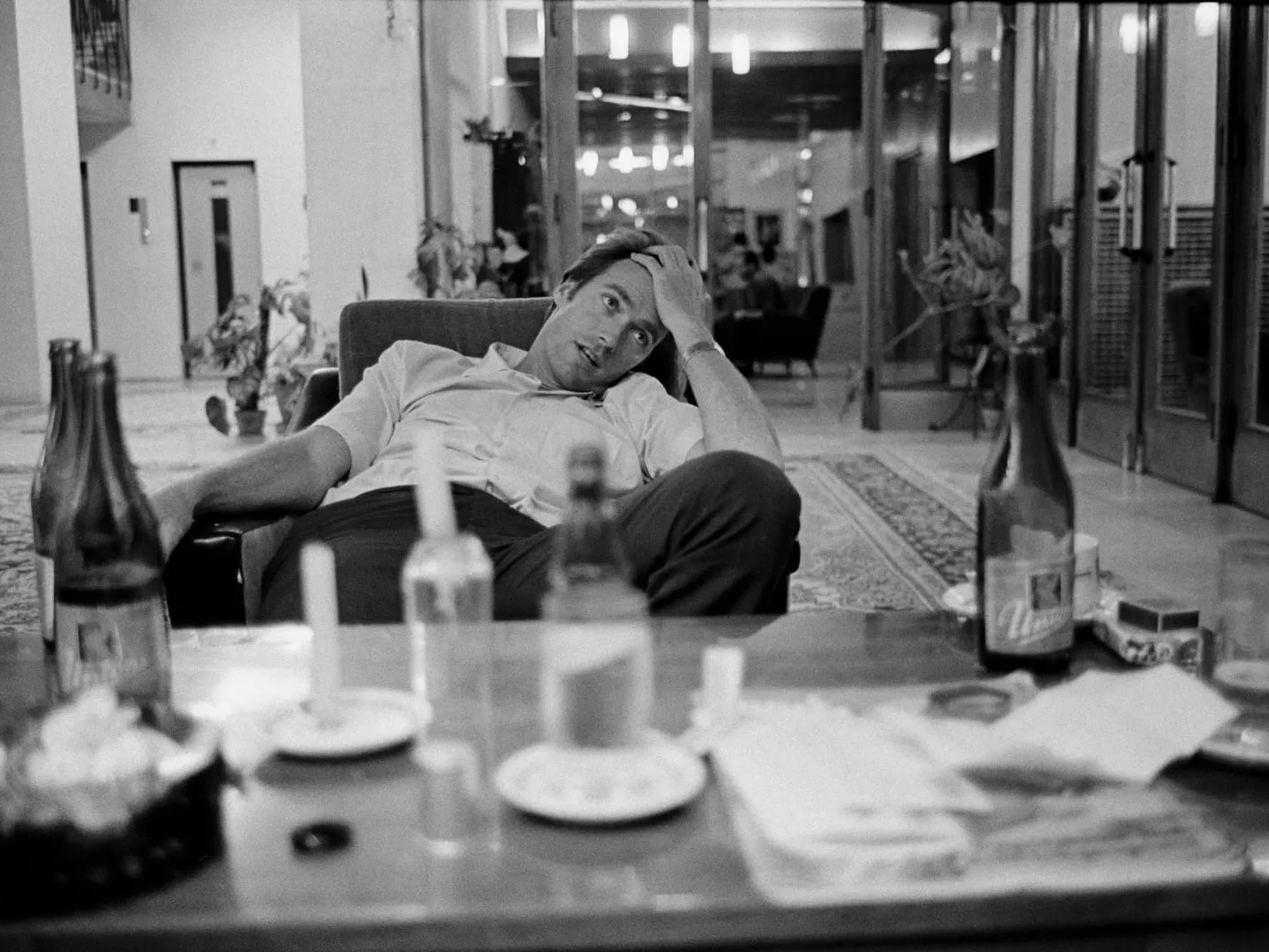 Clint Eastwood waiting in a hotel during Kelly’s Heroes filming, Yugoslavia 1969