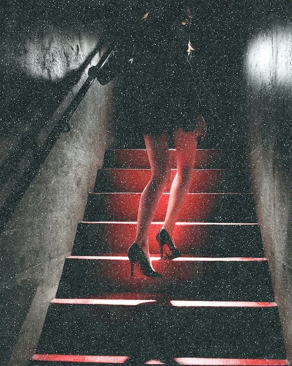 Girl on the Red Steps (Diamond Dust)