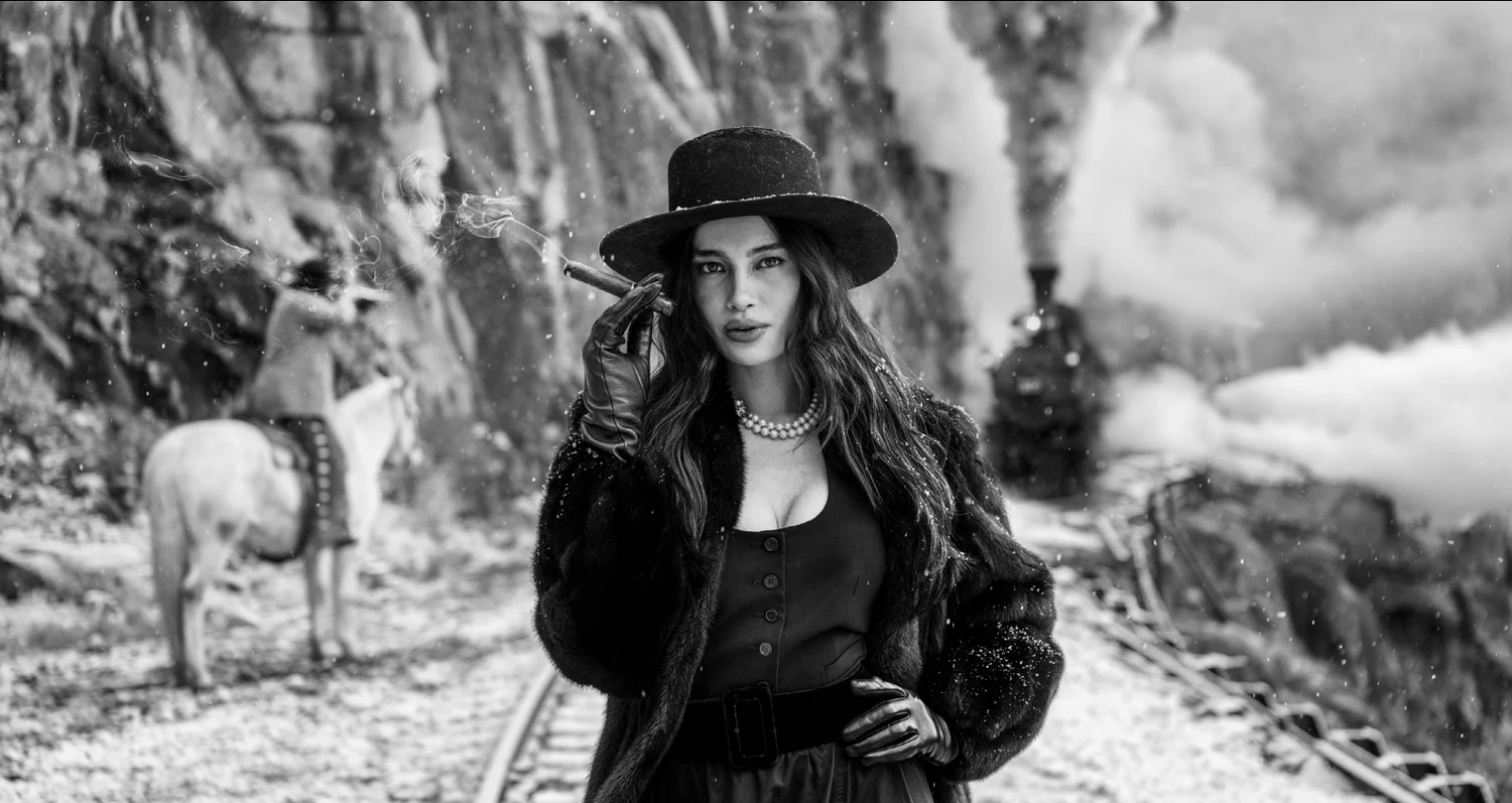 The Girl with the Cigar B&W | David Yarrow