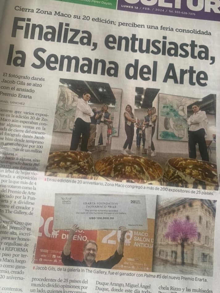 An image that shows front page story about Jacob Gils and the prestigious award he won in 2024.