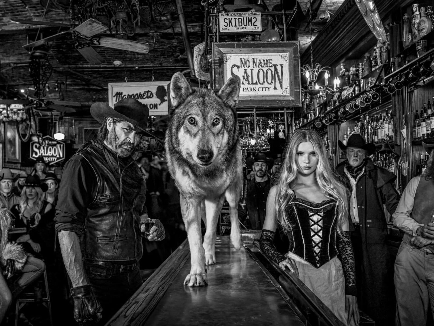 A black and white photograph called 