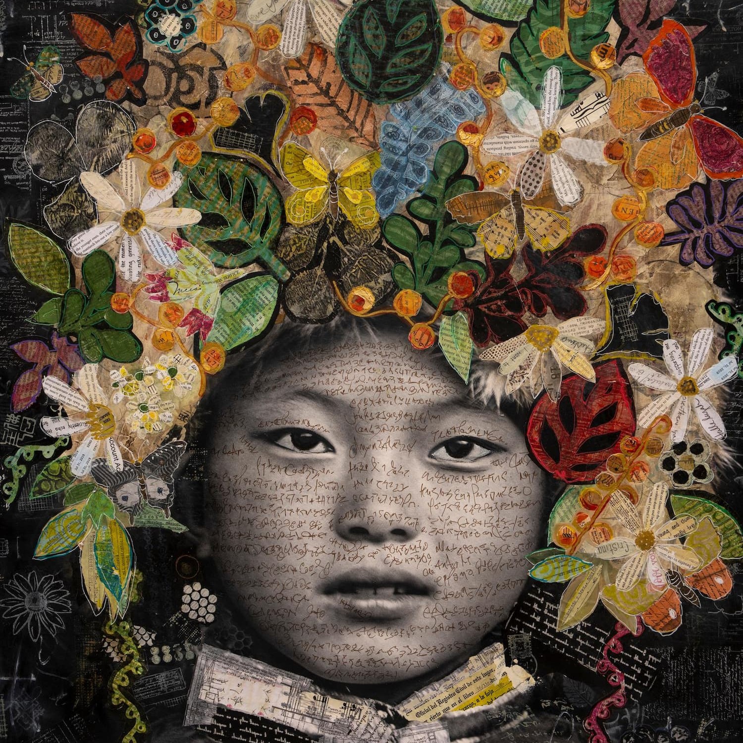 A representation of the mixed media collage 