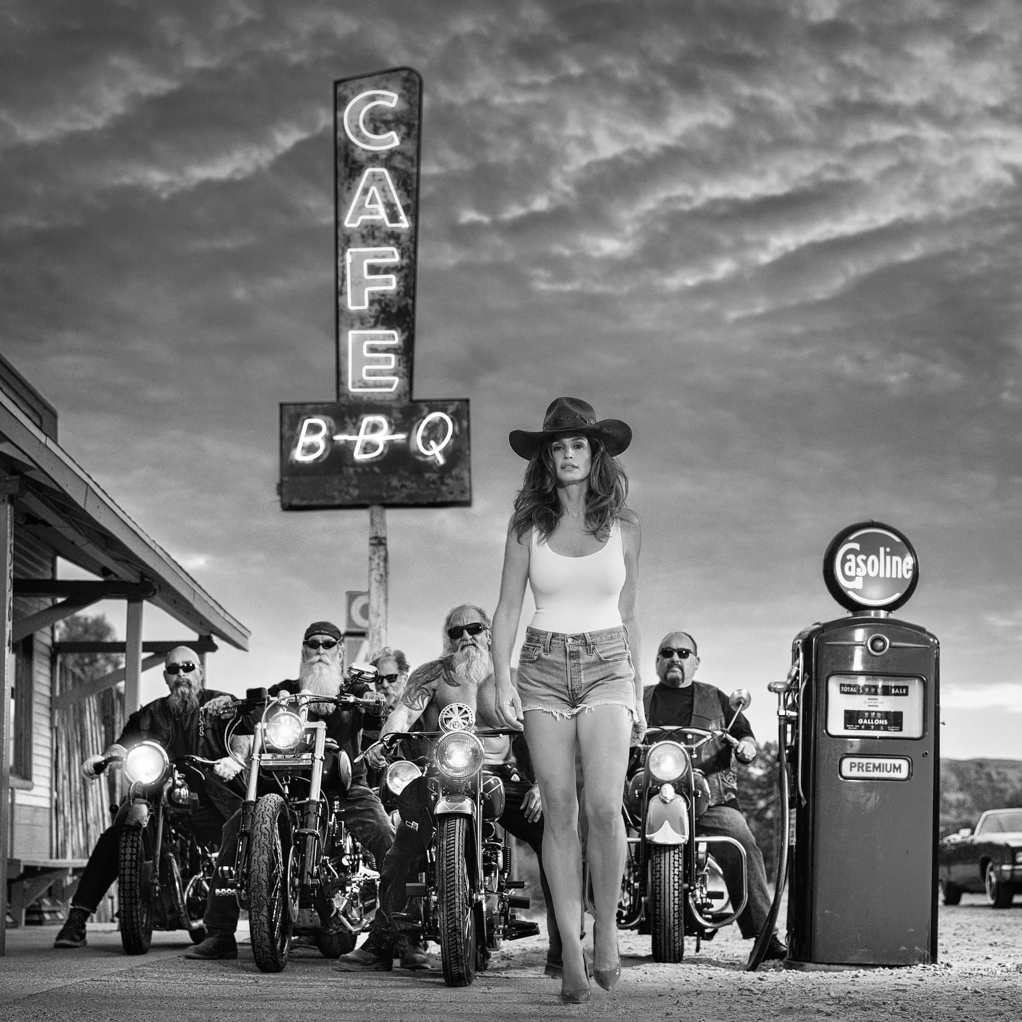 "Americana" by David Yarrow, Santa Clarita, California, 2021. Black and white photograph.