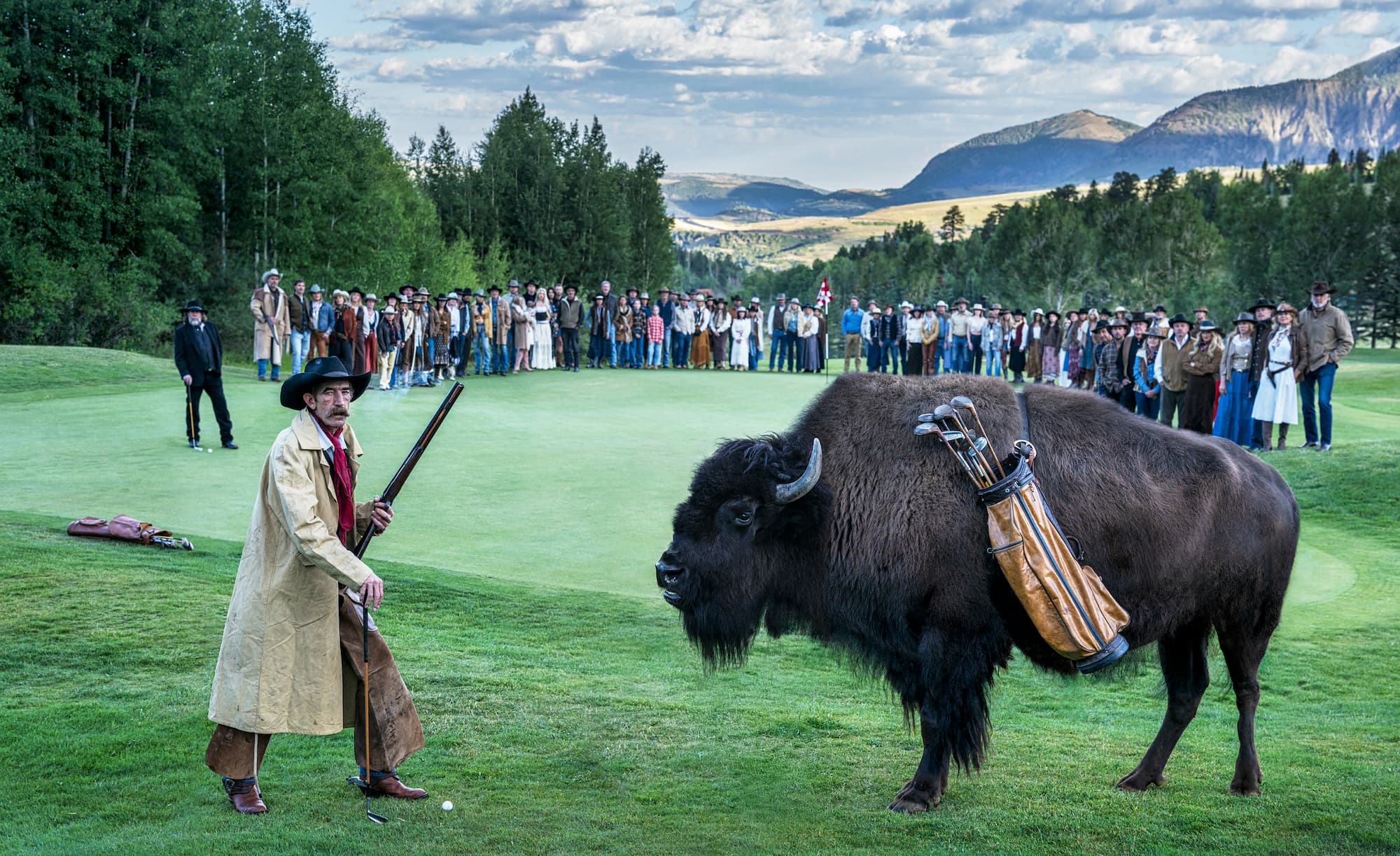 "Bison DeChambeau" by David Yarrow, Telluride, Colorado, 2025. Colour photograph.