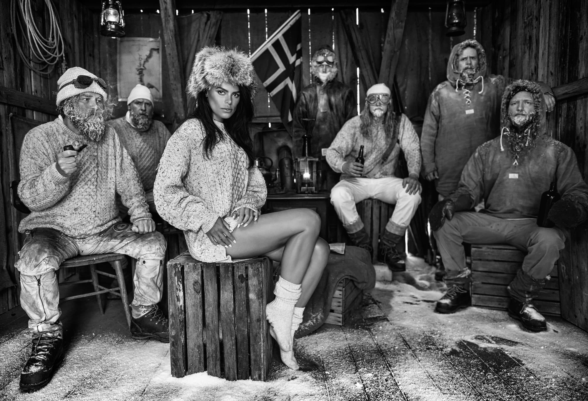 "Cabin Fever" by David Yarrow, Oslo, Norway, 2023. Black and white photograph.