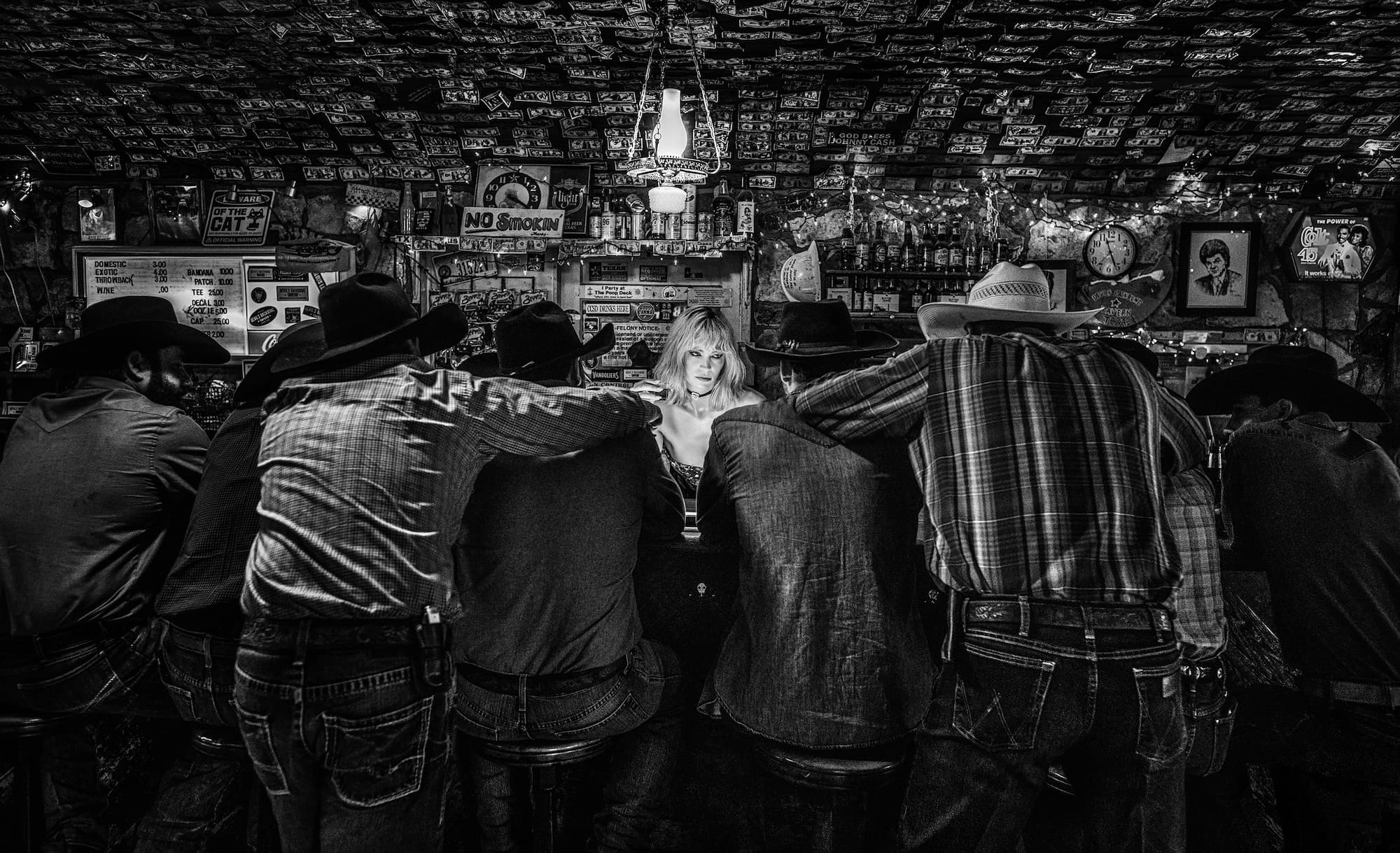 "Devil’s Backbone" by David Yarrow, West Texas, Texas, 2022. Black and white photograph.