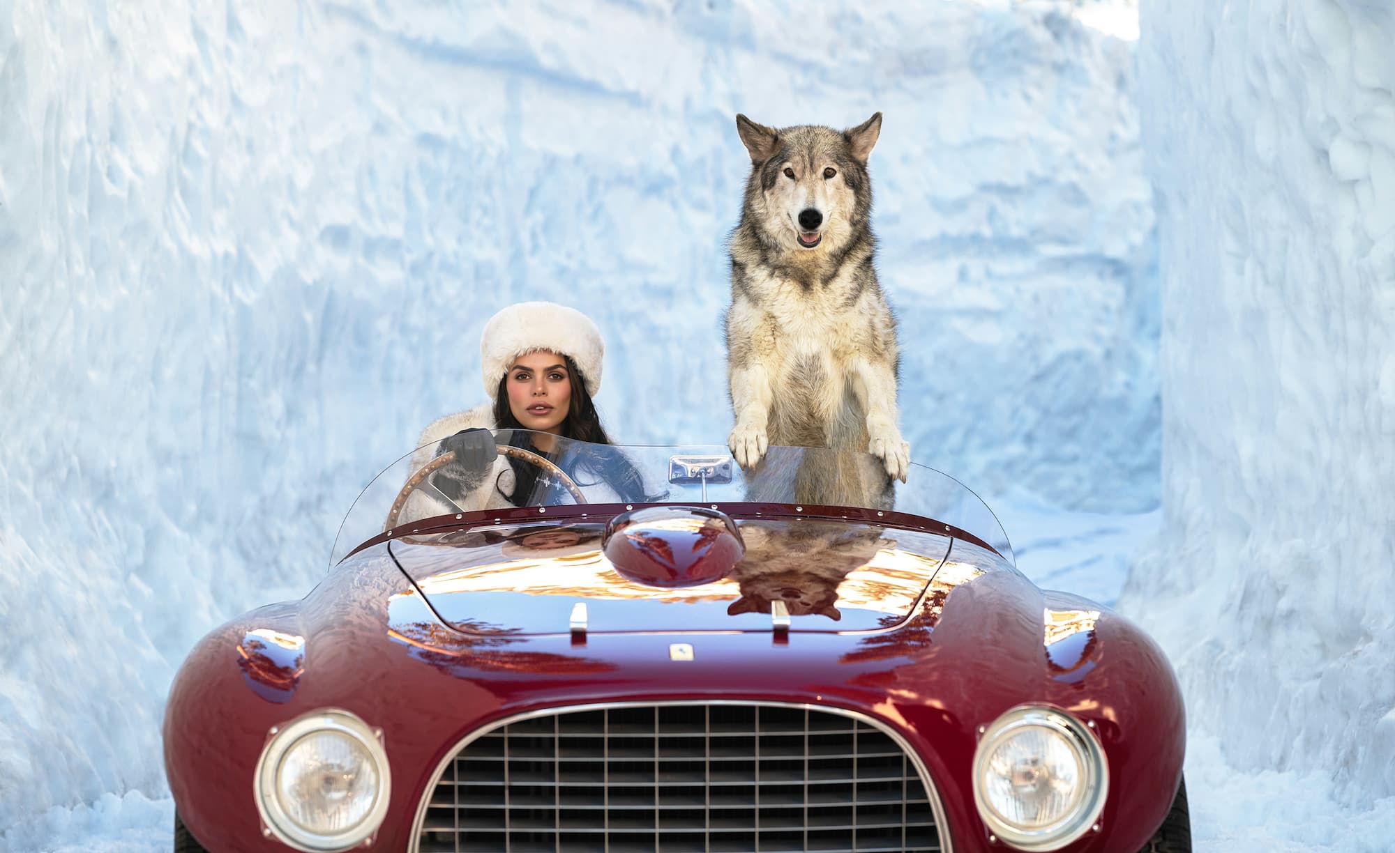 "Driving Home for Christmas" by David Yarrow, Lake Tahoe, California, 2024. Colour photograph.