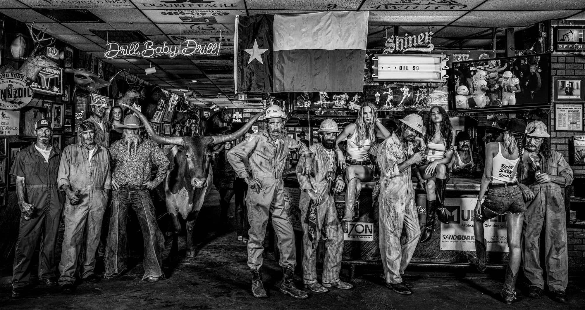 "Every Given Saturday" by David Yarrow, Midland, Texas, 2026. Black and white photograph.