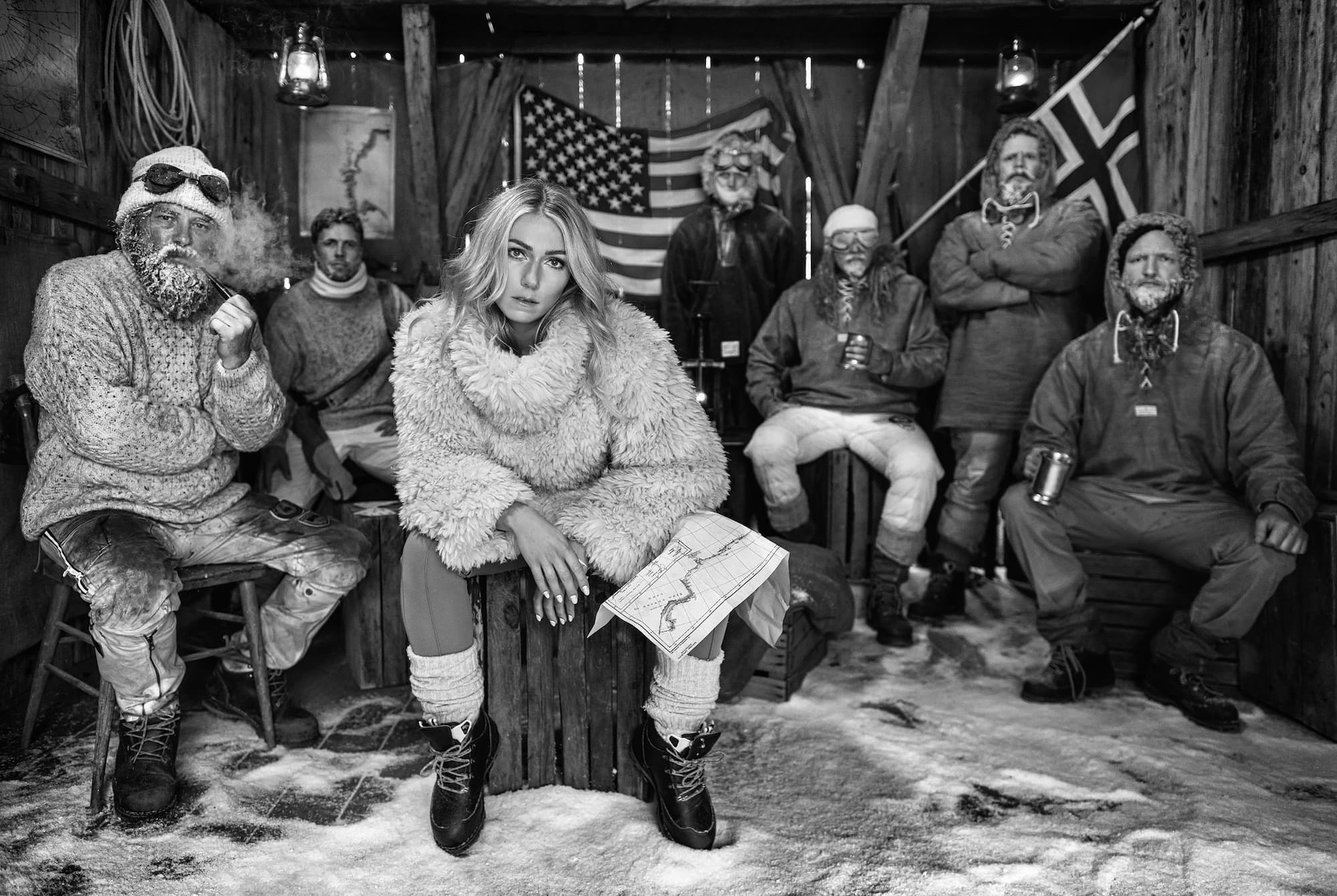 "National Treasure" by David Yarrow, Oslo, Norway, 2023. Black and white photograph.