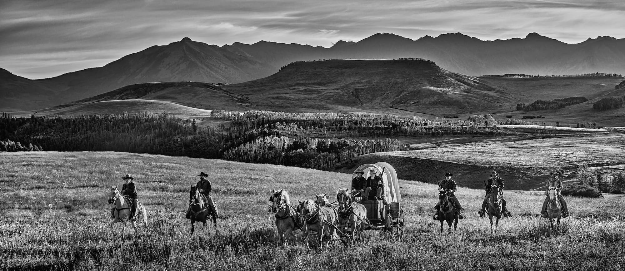 "No Turning Back" by David Yarrow, Telluride, Colorado, 2022. Black and white photograph.