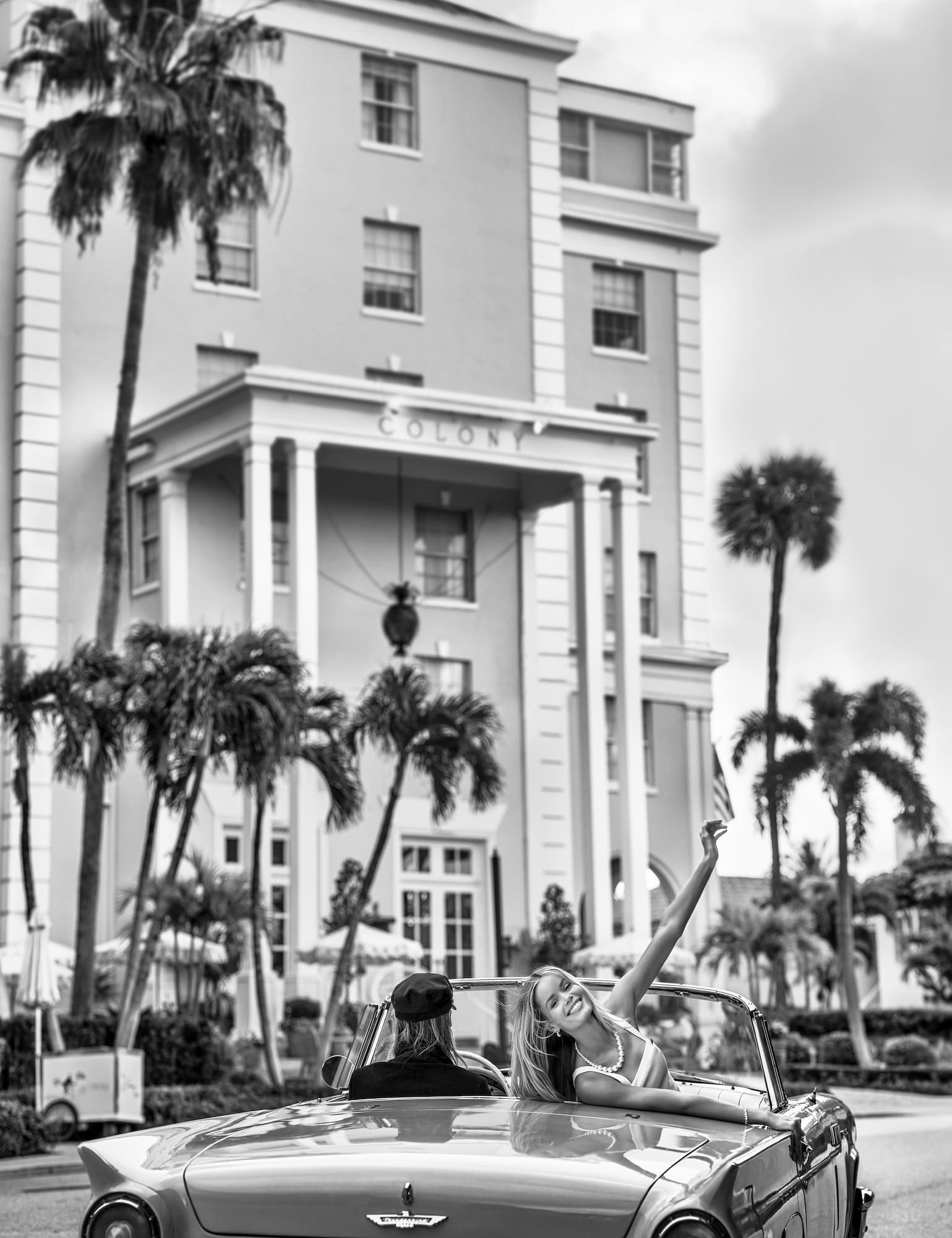 "Palm Beach" by David Yarrow, Palm Beach, Florida, 2025. Black and white photograph.