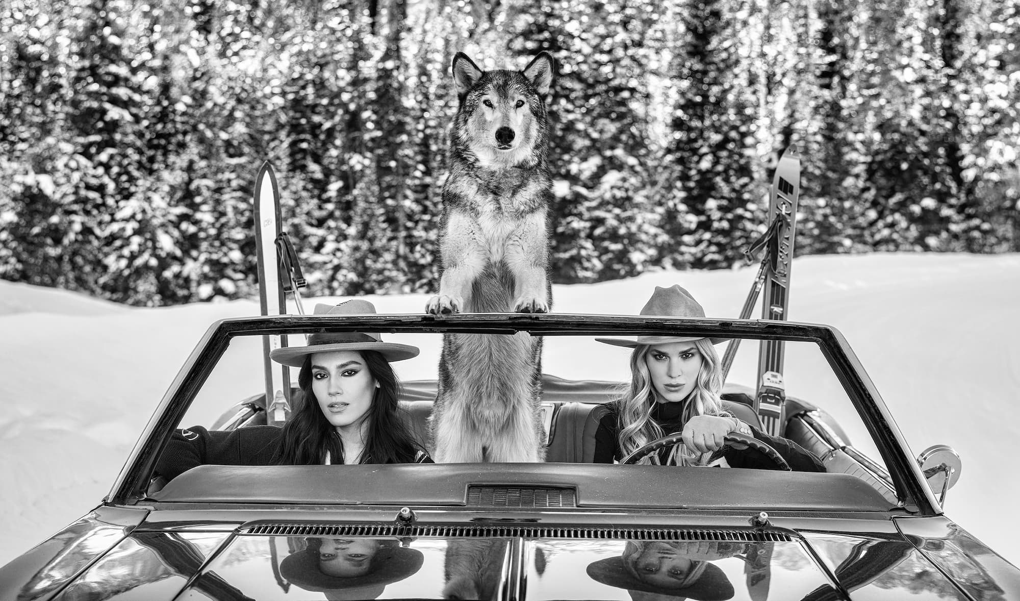 "Shangri La" by David Yarrow, Big Sky, Montana, 2023. Black and white photograph.
