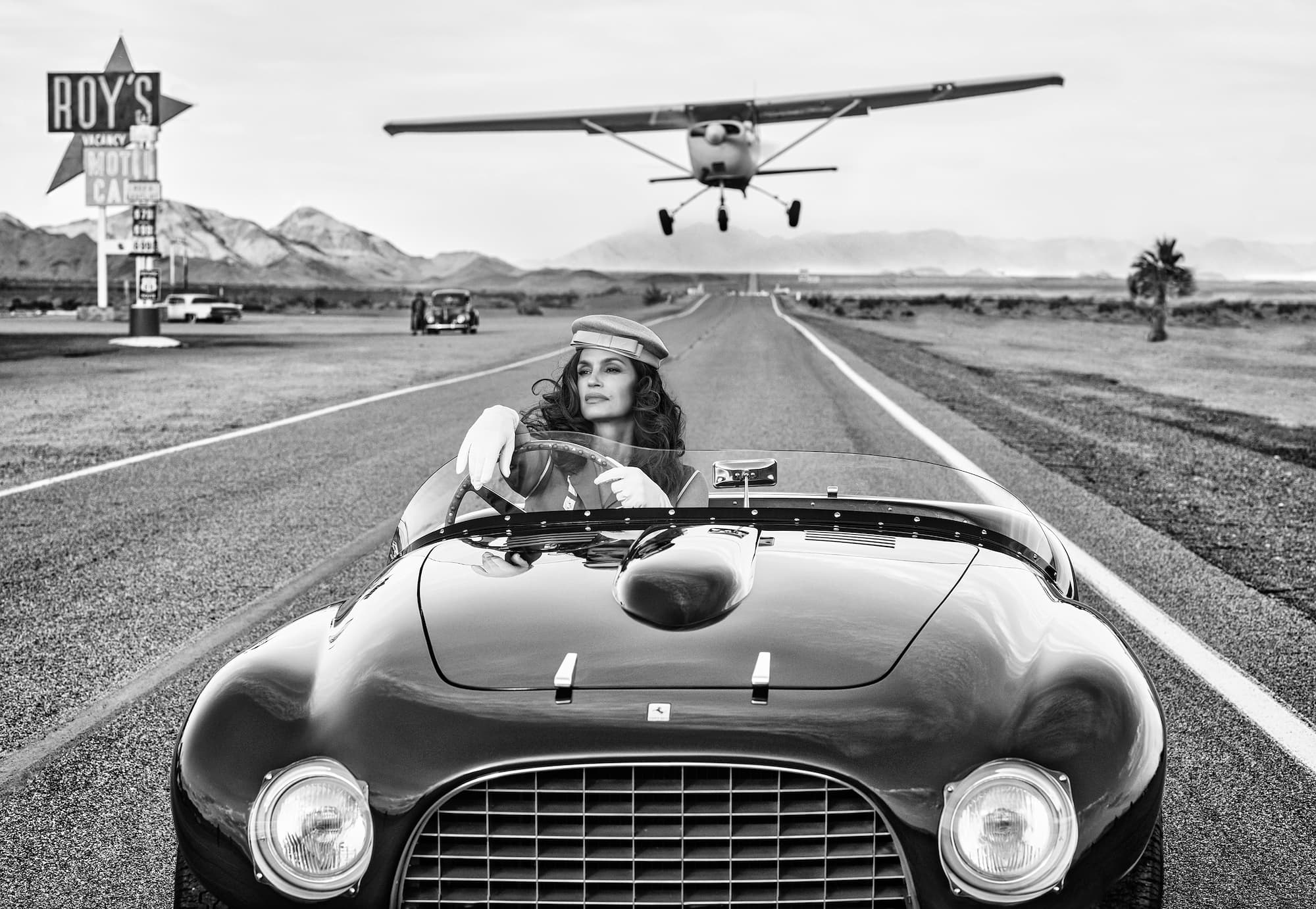 "South by Southwest (2023)" by David Yarrow, Amboy, California, 2023. Black and white photograph.