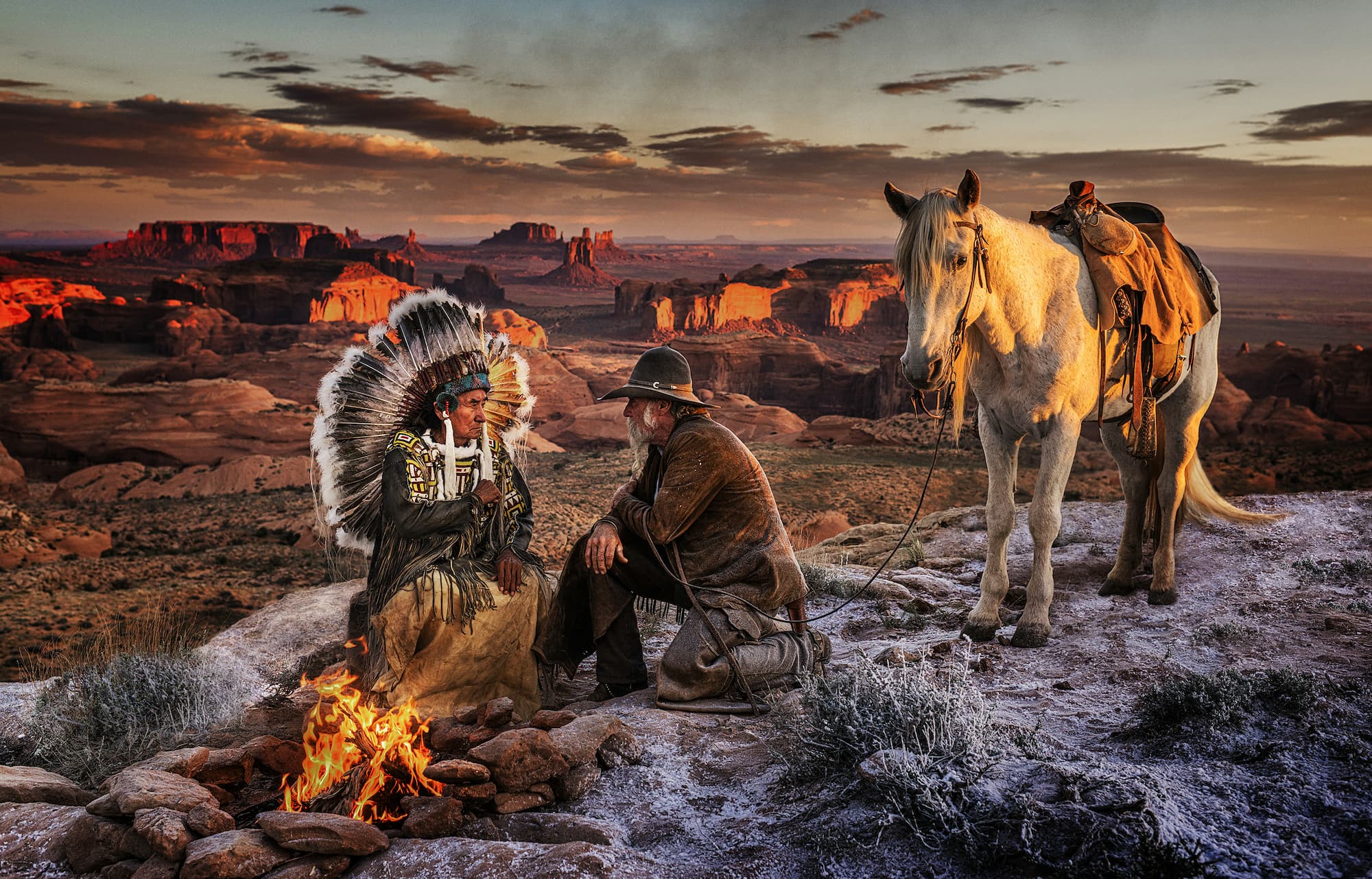 "Summit" by David Yarrow, Monument Valley, Arizona, 2022. Colour photograph.