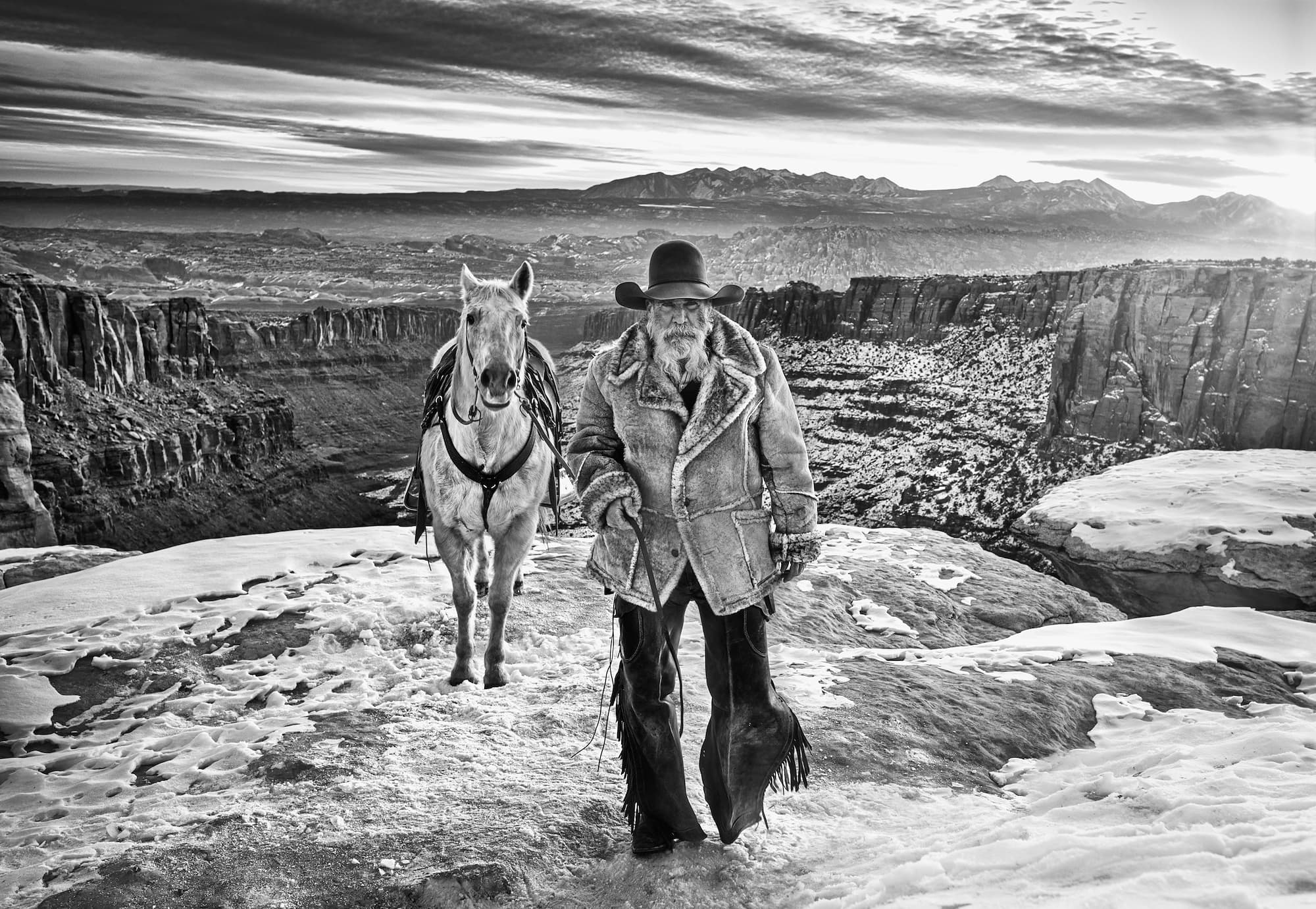 "The American Dream" by David Yarrow, Moab, Utah, 2021. Black and white photograph.