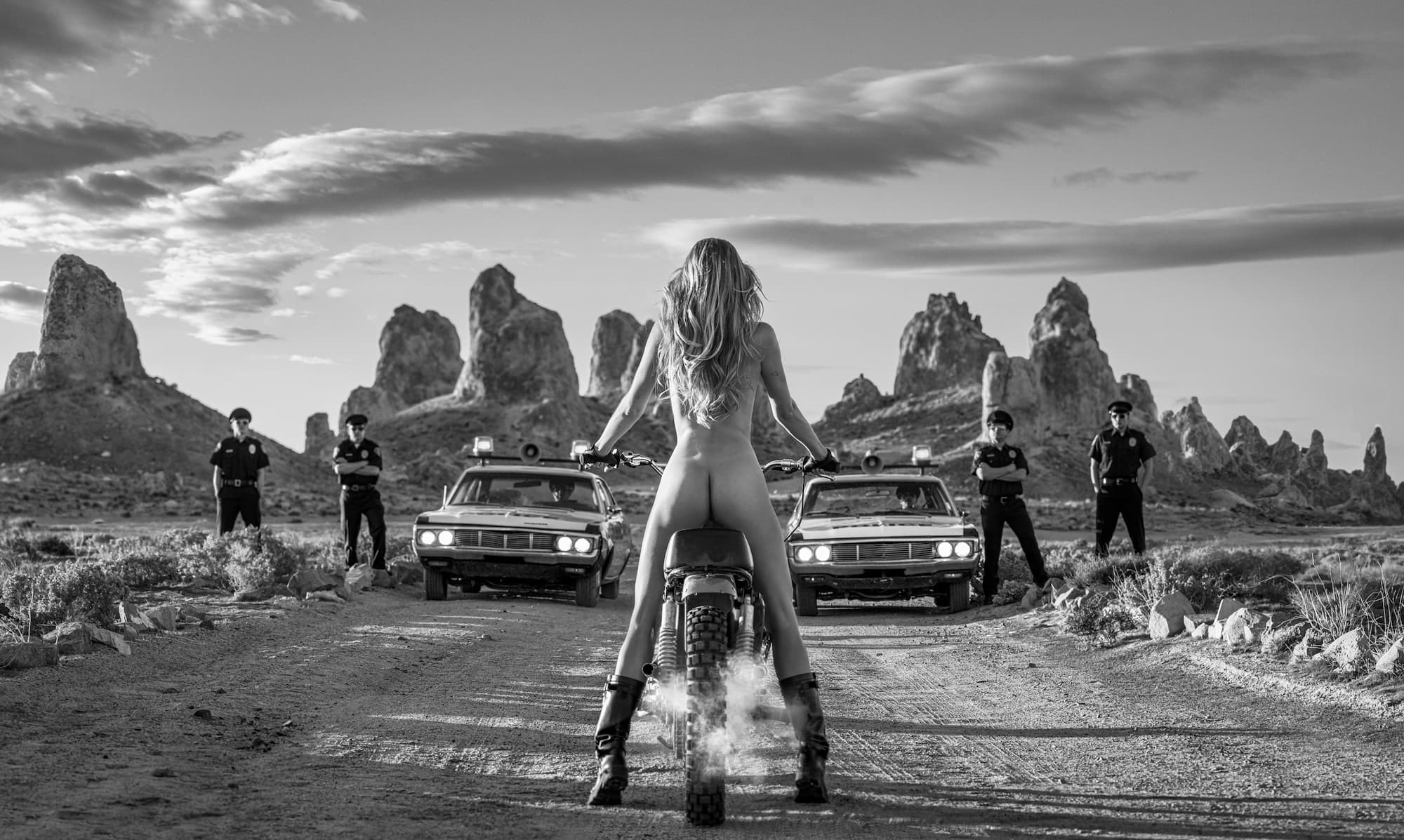 "The Bad Ass" by David Yarrow, Trona, California, 2026. Black and white photograph.
