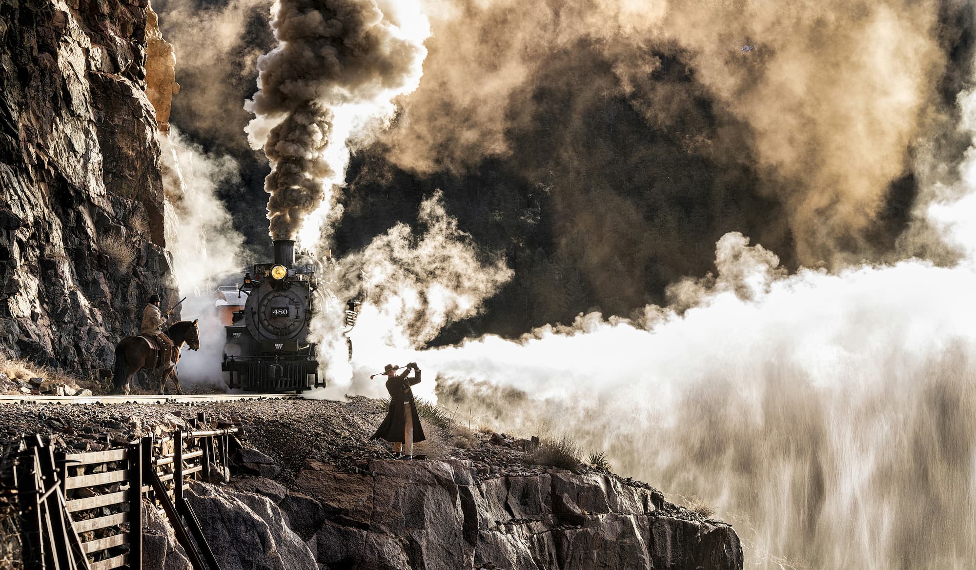 "The Gunslinger" by David Yarrow, Durango, Colorado, 2026. Colour photograph.