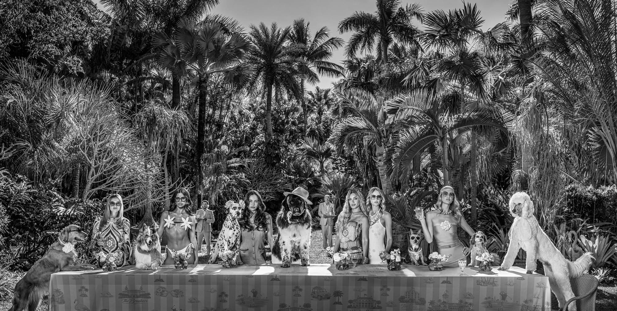 "The Luncheon" by David Yarrow, Palm Beach, Florida, 2026. Black and white photograph.