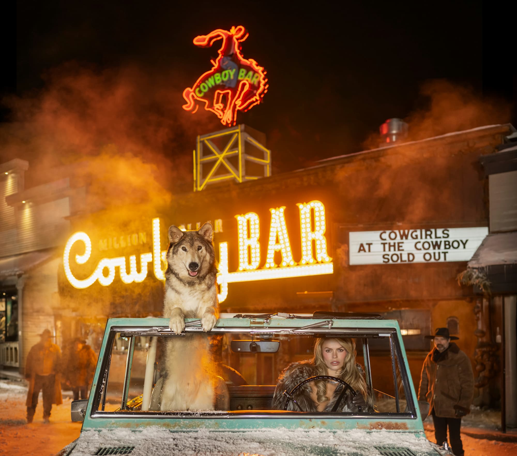 "The Million Dollar Cowboy Bar" by David Yarrow, Jackson Hole, Wyoming, 2025. Colour photograph.