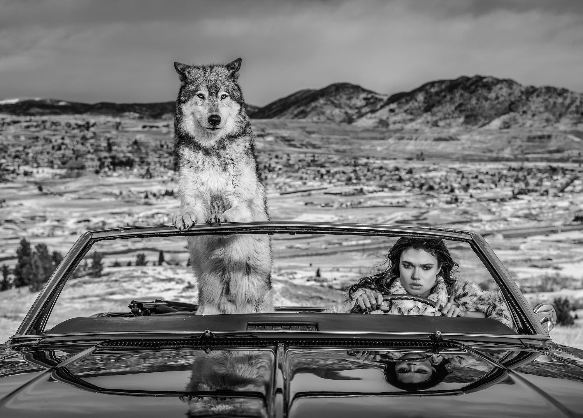 "The Richest Hill in The World" by David Yarrow, Butte, Montana, 2020. Black and white photograph.