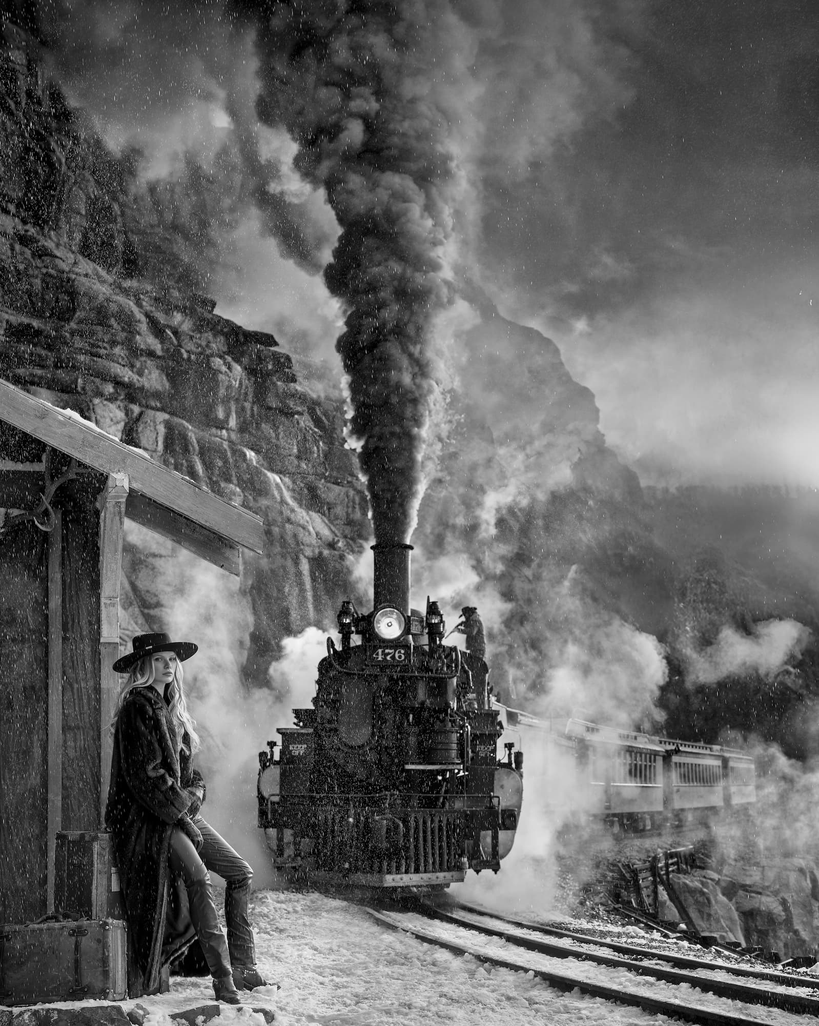 "The Robbers" by David Yarrow, Durango, Colorado, 2025. Black and white photograph.