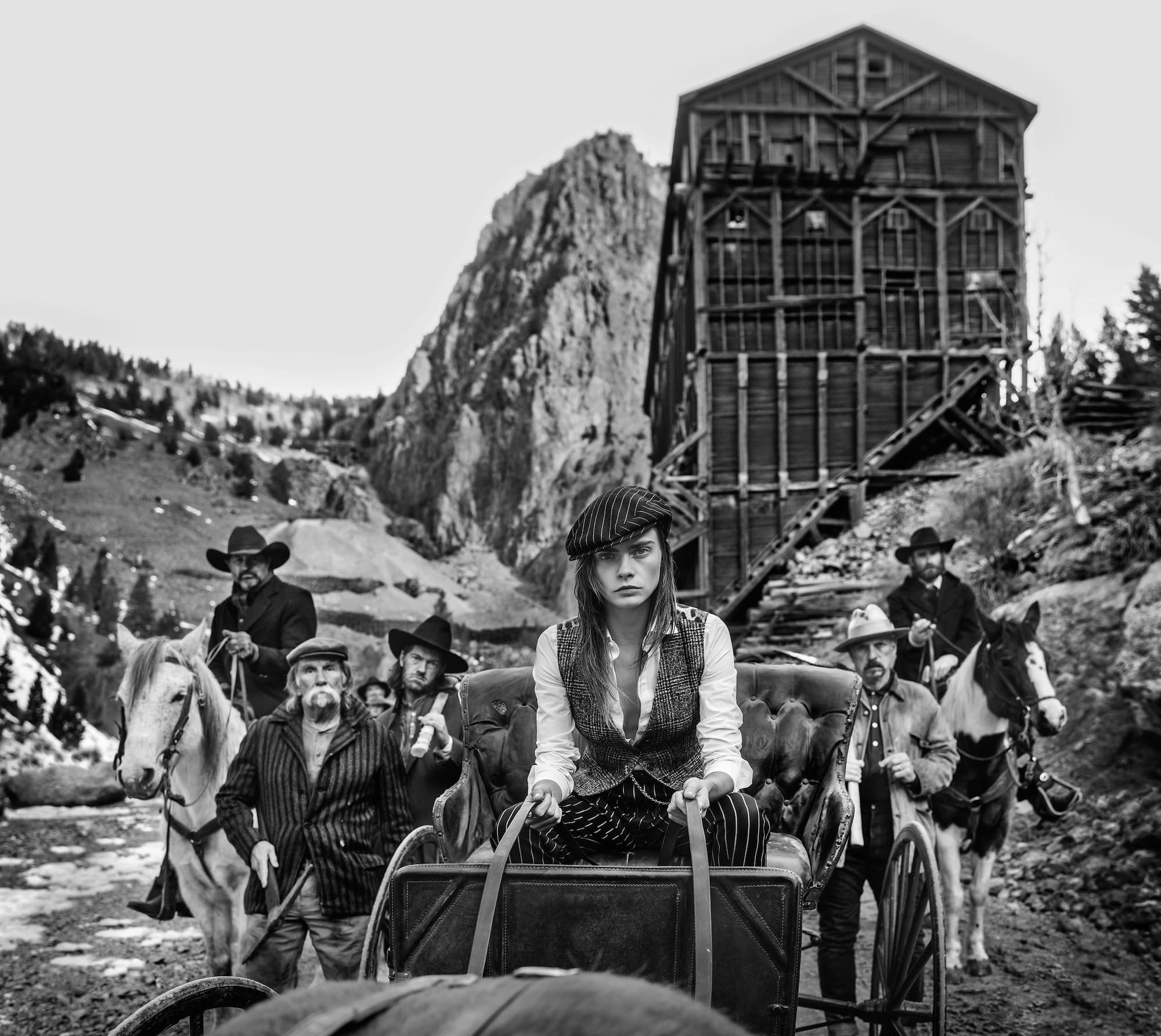 "The Shift" by David Yarrow, Creede, Utah, 2021. Black and white photograph.