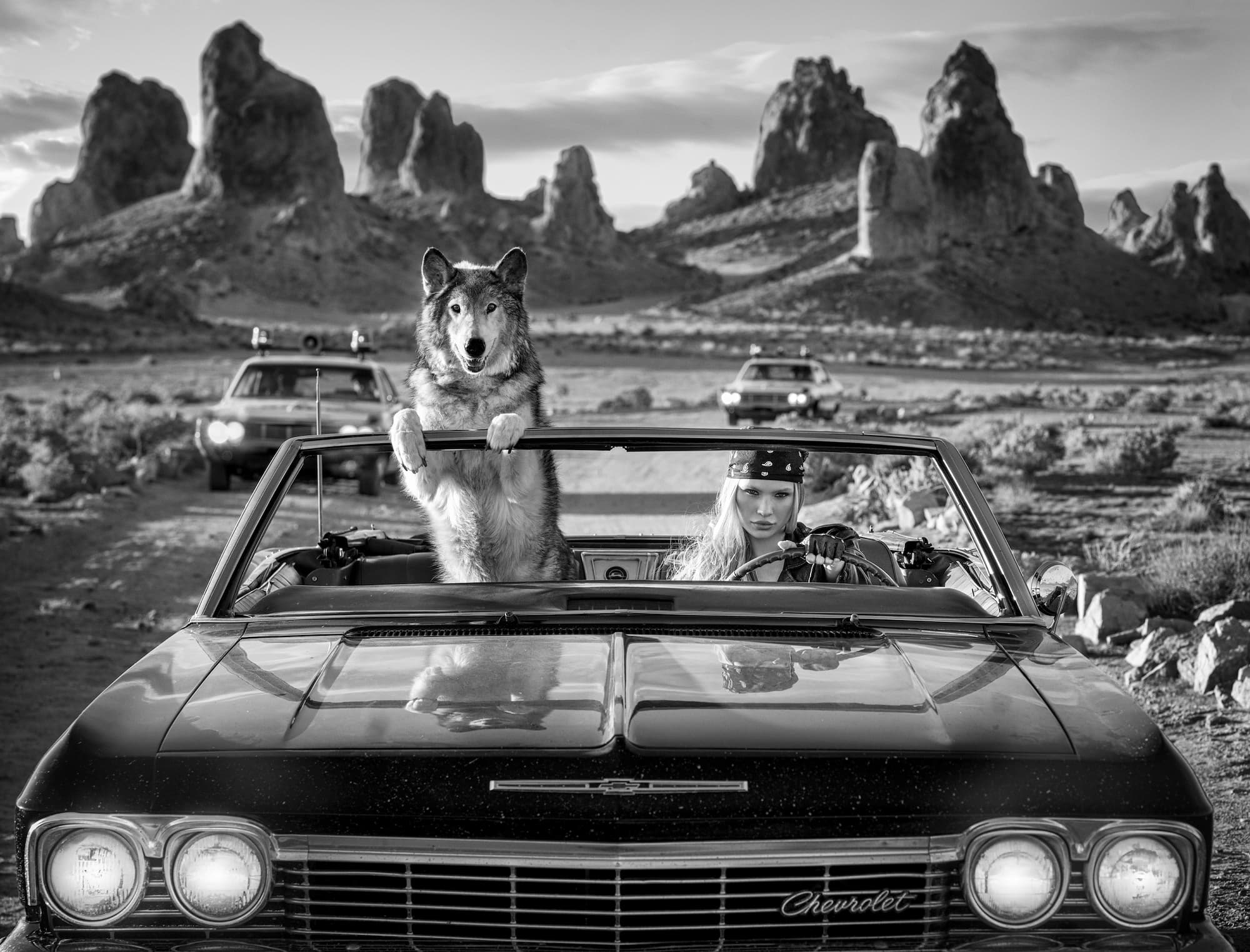 "Vice" by David Yarrow, Trona, California, 2026. Black and white photograph.