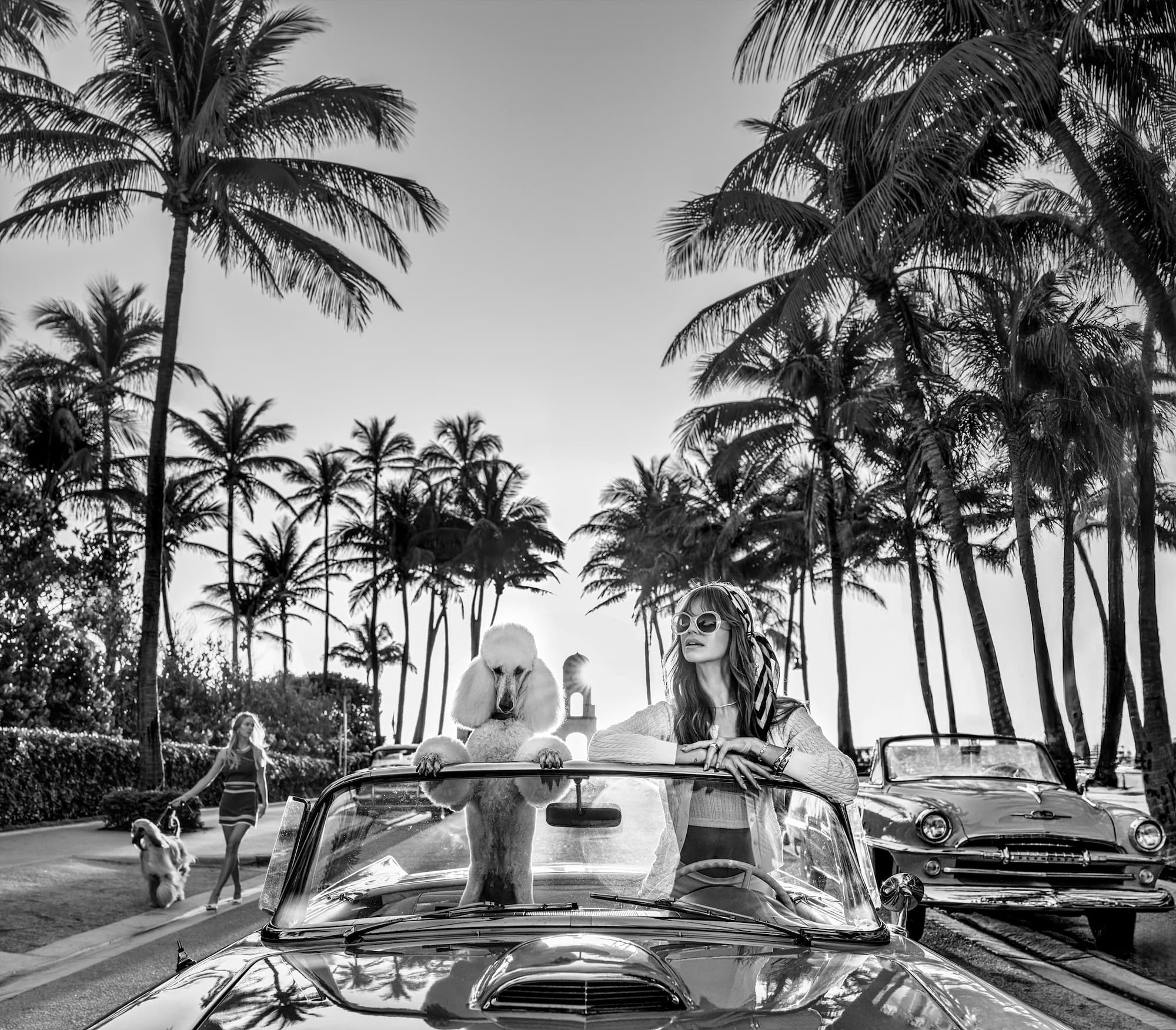 "Worth Avenue" by David Yarrow, Palm Beach, Florida, 2025. Black and white photograph.