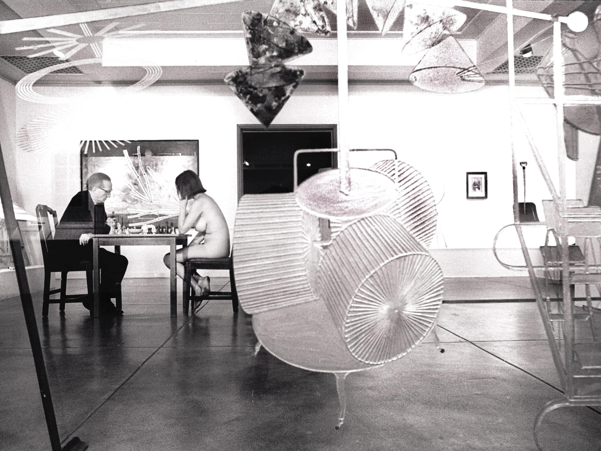 Marcel Duchamp and Eve Babitz, 1963 at the Pasadena Art Museum