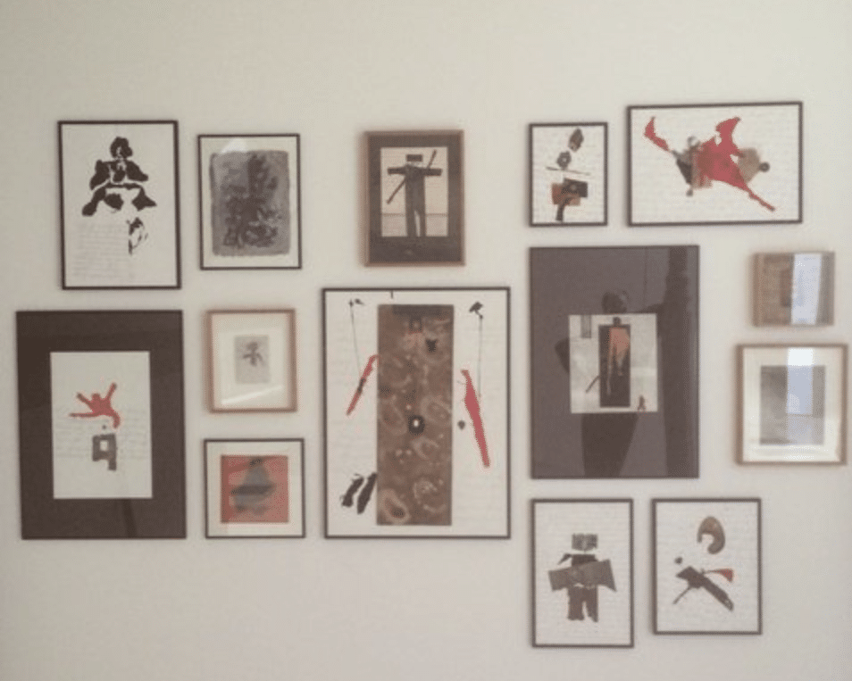 In Azzedine Alaïa’s atelier in Paris, one group of collages by the poet Adonis. Credit Donatien Grau