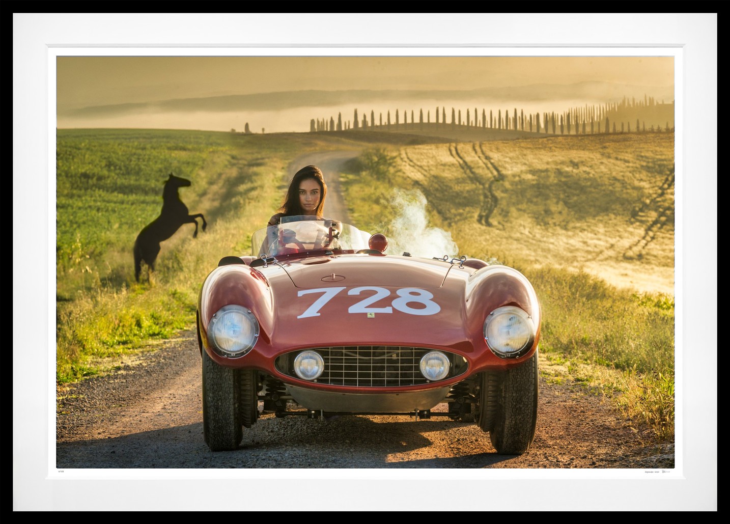 Ferrari 1955 (Colour) framed, 71" x 99" (Large)