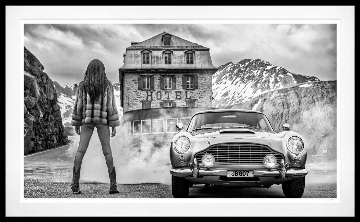 Hotel Bond (B&W) framed, 71" x 116" (Large)